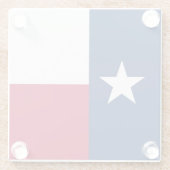 Texas-Staatsflagge - hochwertige authentische Glasuntersetzer (Rückseite)