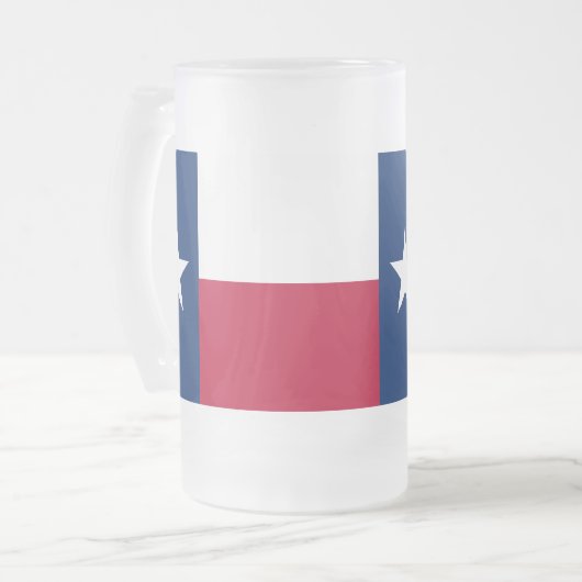 Texas-Staatsflagge - hochwertige authentische Mattglas Bierglas (Vorderseite Links)