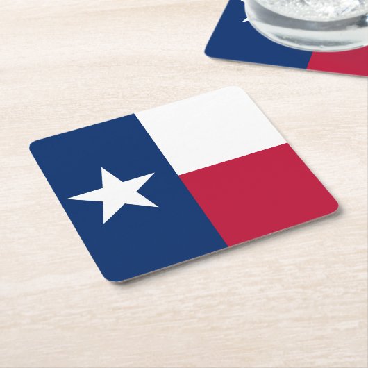 Texas-Staatsflagge - hochwertige authentische Rechteckiger Pappuntersetzer (angewinkelt)