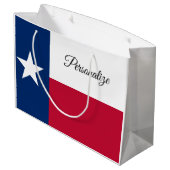 Texas-Staatsflagge personalisierte Geschenktaschen Große Geschenktüte (Rückseite Schrägansicht)