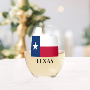Texas-Staatsflagge personalisiertes Edelweinglas Weinglas Ohne Stiel