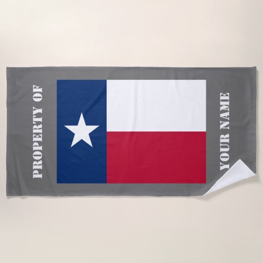 Texas Staatsflagge personalisiertes Strandtuch (Vorderseite)