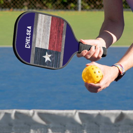 Texas Staatsflagge rustikalen Stil dunkelblau füge Pickleball Schläger (InSitu)