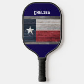 Texas Staatsflagge rustikalen Stil dunkelblau füge Pickleball Schläger (Vorderseite)