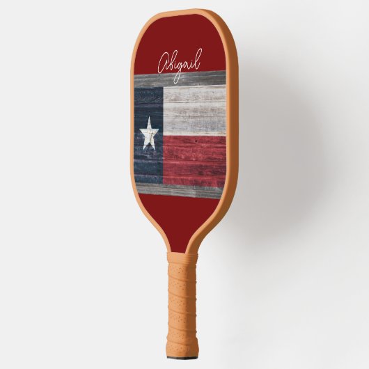 Texas Staatsflagge rustikalen Stil dunkelrot fügen Pickleball Schläger (Links)
