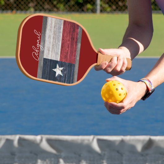 Texas Staatsflagge rustikalen Stil dunkelrot fügen Pickleball Schläger (InSitu)