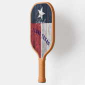 Texas Staatsflagge rustikalen Stil personalisieren Pickleball Schläger (Links)
