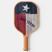 Texas Staatsflagge rustikalen Stil personalisieren Pickleball Schläger (Rückseite)