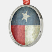 Texas-Staatsflagge - vertikale Fahnenart Silbernes Ornament (Links)