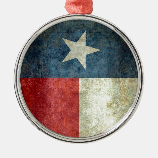 Texas-Staatsflagge - vertikale Fahnenart Silbernes Ornament (Vorne)