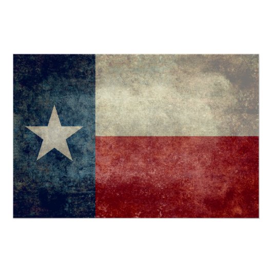 Texas-Staatsflagge, Vintages Retrostil-Kunstposter Poster (Vorderseite)