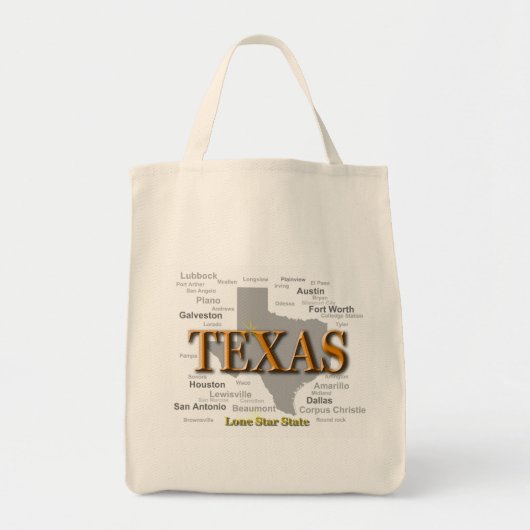 Texas Staatsstolz Map Silhouette Tragetasche (Vorne)