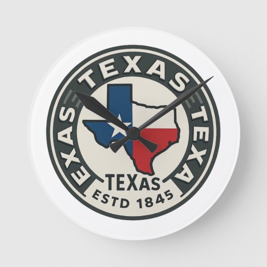 Texas Staatsstolz Runde Wanduhr (Vorderseite)