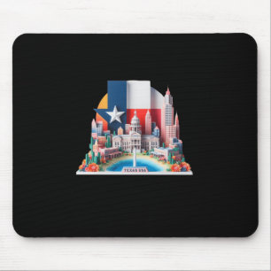 Texas Stadt in den USA Aufkleber Mousepad