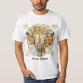 Texas Stamm Kuh Skull T - Shirt (Vorderseite)