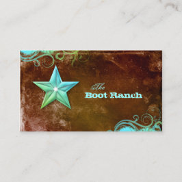 Texas Star Business Card Brown Blue Jewelier Visitenkarte