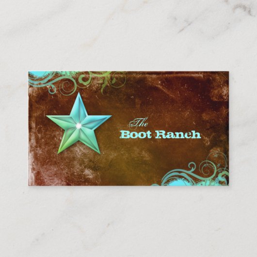 Texas Star Business Card Brown Blue Jewelier Visitenkarte (Vorderseite)