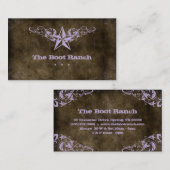 Texas Star Business Card Brown Suede Mauve Visitenkarte (Vorne/Hinten)
