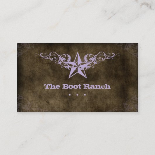 Texas Star Business Card Brown Suede Mauve Visitenkarte (Vorderseite)