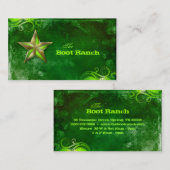 Texas Star Business Card Florescent Green Gold Visitenkarte (Vorne/Hinten)