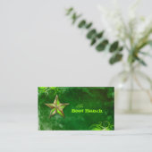 Texas Star Business Card Florescent Green Gold Visitenkarte (Stehend Vorderseite)