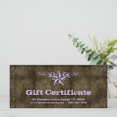 Texas Star Geschenkgutschein-Karte Hot Lila Brown (Stehend Vorderseite)
