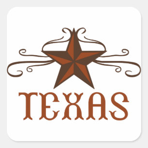 Texas Star Scroll Quadratischer Aufkleber