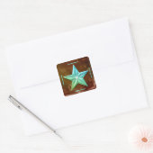 Texas Star Sticker Brown Vintag Jewel Square (Umschlag)