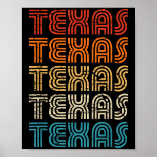 Texas State Country Retro Vintage für Männer Fraue Poster