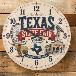 Texas State Fair Festival Western Carnival Große Wanduhr