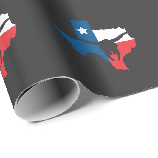 Texas State Flag Longhorn Silhouette Geschenkpapier (Rolleneckpunkt)