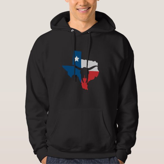 Texas State Flag Longhorn Silhouette Hoodie (Vorderseite)