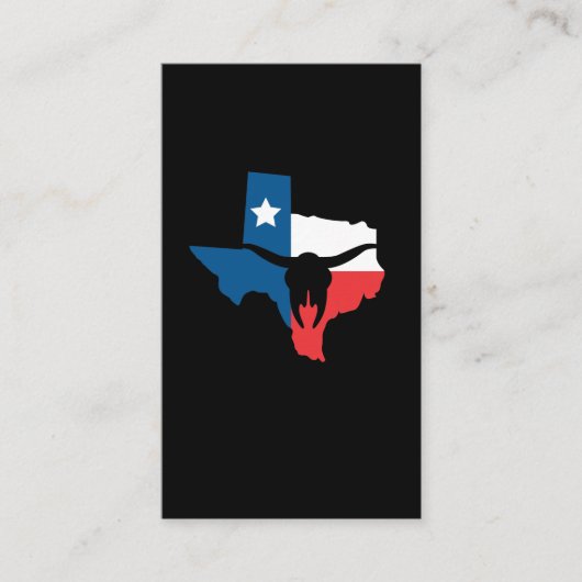 Texas State Flag Longhorn Silhouette Visitenkarte (Vorderseite)