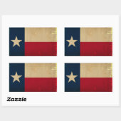 Texas State Flag VINTAG Rechteckiger Aufkleber (Blatt)