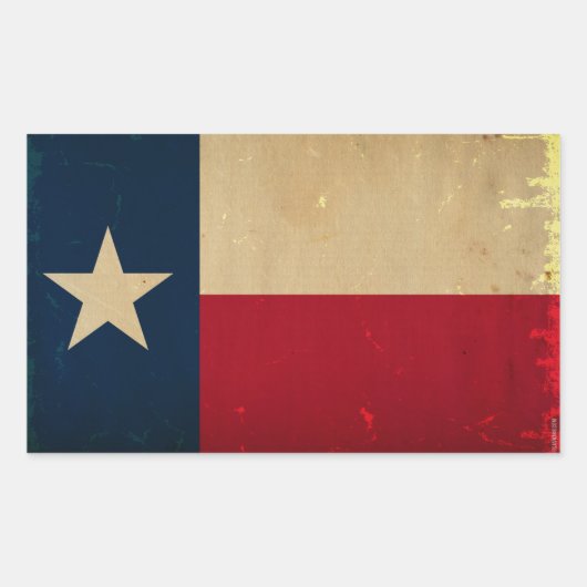 Texas State Flag VINTAG Rechteckiger Aufkleber (Vorderseite)