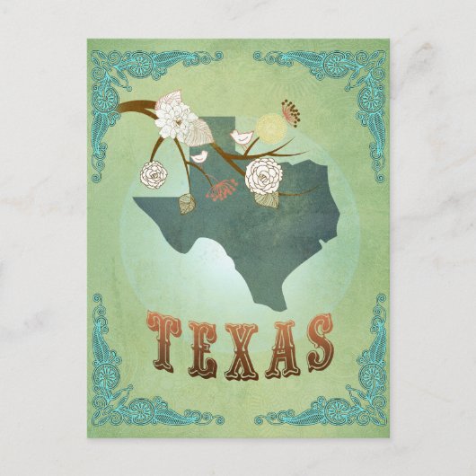 Texas State Karte – Grün (Vorderseite)