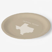 Texas State Karte Home Dekor Pappteller (Schrägansicht)