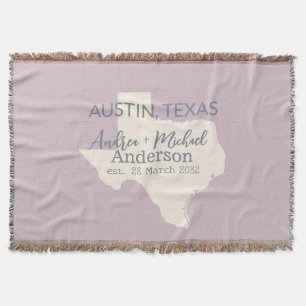 Texas State Karte Paar Name und Datum Hochzeit  Decke