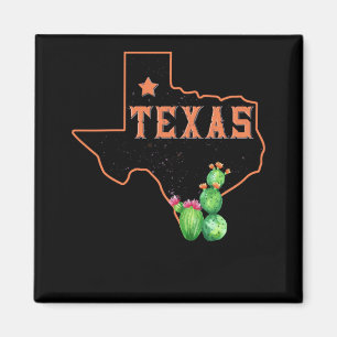 Texas State Karte Stolz Kaktus Vintage Magnet