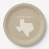Texas State Map Home Decor Pappteller (Vorderseite)