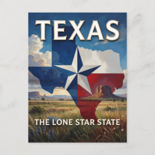 Texas State Pride ⭐ Fette westliche Landschaft Postkarte