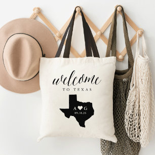 Texas State Silhouette Wedding Welcome Tote Tragetasche