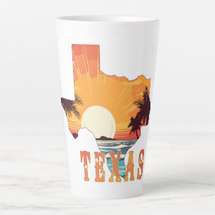 Texas State Umriss Strand Sonnenuntergang Milchtasse