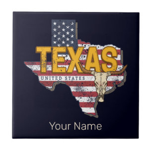 Texas State Vereinigte Staaten Retro-Karte Vintage Fliese