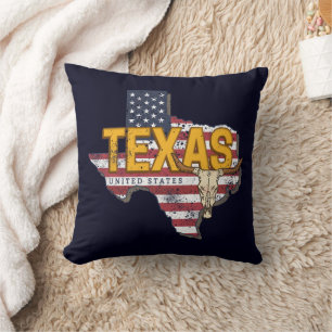 Texas State Vereinigte Staaten Retro-Karte Vintage Kissen