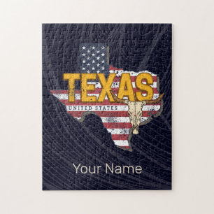 Texas State Vereinigte Staaten Retro-Karte Vintage Puzzle