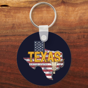 Texas State Vereinigte Staaten Retro-Karte Vintage Schlüsselanhänger
