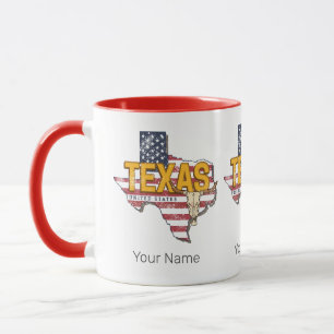 Texas State Vereinigte Staaten Retro Karte Vintage Tasse