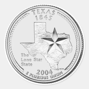 Texas-State-Vierteldollar Runder Aufkleber