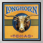 Texas Steer Longhorn Poster (Vorne)